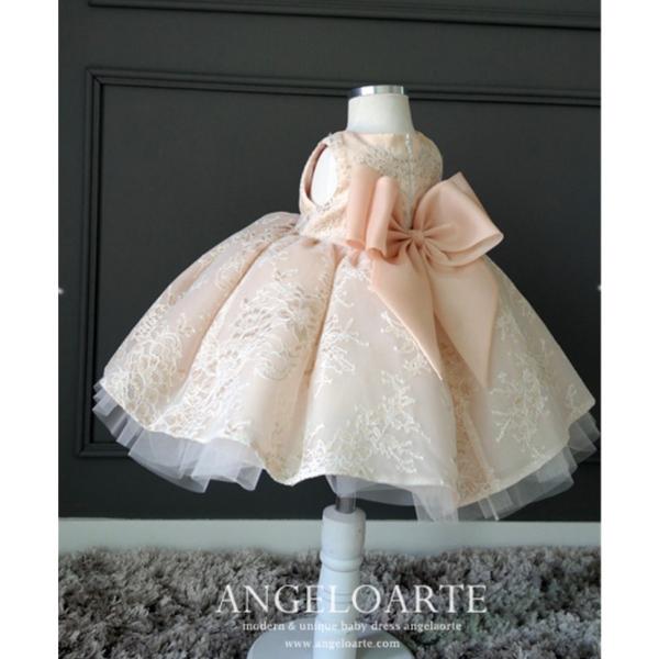 ドレス キッズ ワンピース ベビー ハーフバースデー セレモニードレス 結婚式 半袖 チュール レース  女の子 1歳 誕生日 フォーマル  80cm 90cm 100cm 110cm