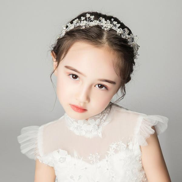 ヘッドドレス 髪飾り 子供 女の子 キッズ カチューシャ ティアラ ヘアアクセサリー ヘアアクセ フォーマル ドレス ホワイト フラワー