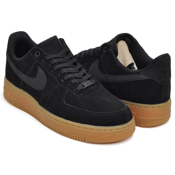 NIKE AIR FORCE 1 '07 LV8 SUEDE 【ナイキ エア フォース エレベート スウェード ガムソール】 BLACK /  BLACK - GUM MED BROWN