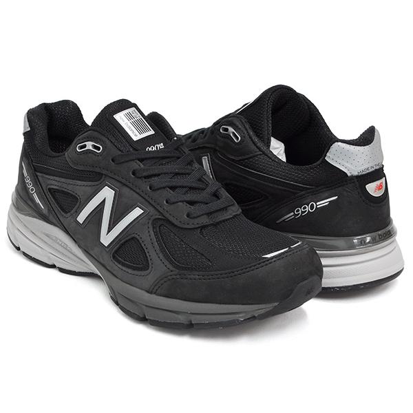 NEW BALANCE M990 IB4 【ニューバランス 990 V4 4代目 Dワイズ】 【メイド イン アメリカ USA】 BLACK /  SILVER (WIDTH:D)