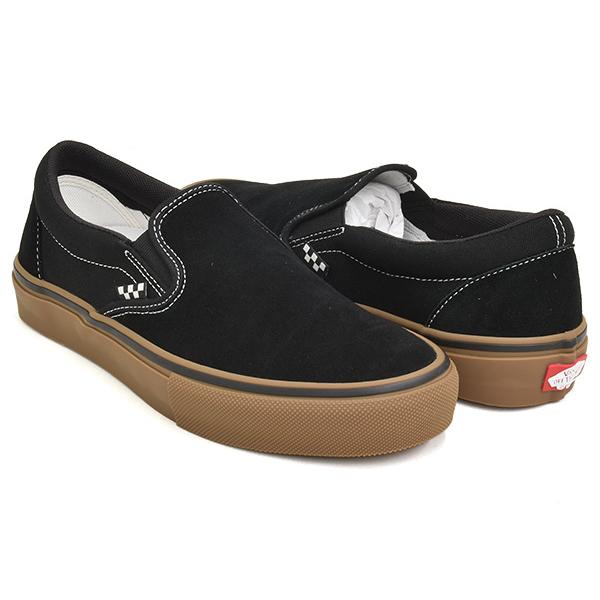 【並行輸入品】[現価格での販売は7/21 0:00まで]VANS SKATE SLIP-ON 【バンズ スケート スリッポン】 BLACK / GUM / WHITE