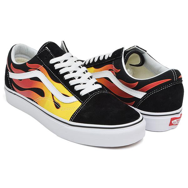 VANS OLD SKOOL 【バンズ オールドスクール フレイム ファイヤー 炎】 (FLAME) BLACK / BLACK / TRUE  WHITE