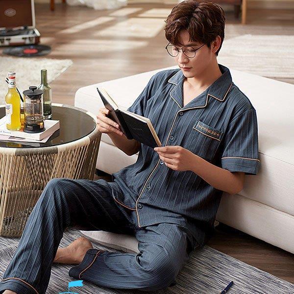 パジャマ メンズ 春夏 半袖 ルームウェア セットアップ Tシャツ 前開き ズボン ロングパンツ 部屋着 寝巻き 柔らか 快適 体型カバー 大きいサイズ 可愛い 新品 Cx2 Lxh Getゆたか 通販 Yahoo ショッピング