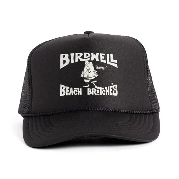 BIRDWELL License Plate Trucker BLACK キャップ｜トラッカー メッシュ 5パネル サーフ キャンプ アウトドア