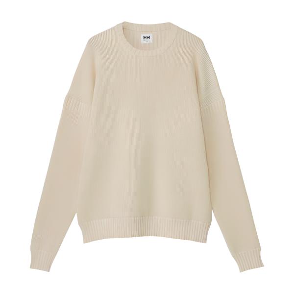 HELLY HANSEN フィッシャーマンニットクルー セーターユニセックス 抗菌防臭 オーガニックコットン リサイクルポリエステル アイボリー