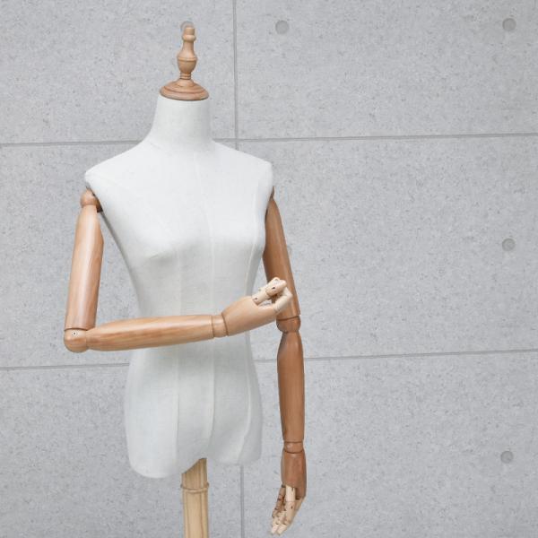 トルソー レディース 未使用 上半身 9号 女性 マネキン パンツ着用可能 マリオネット 指 腕 ハーフ 可動 肩 布張り ボディディスプレイ