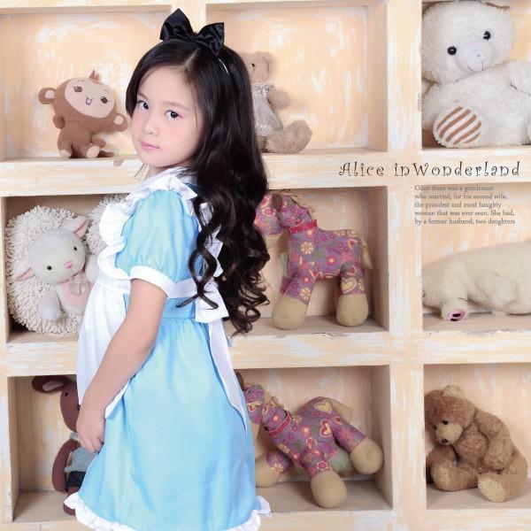 コスプレ 衣装 販売実績no 1 子供用 不思議の国のアリス エプロンドレス 水色 コスチューム ワンピース かわいい クリスマス 半袖 キッズ 女の子 仮装