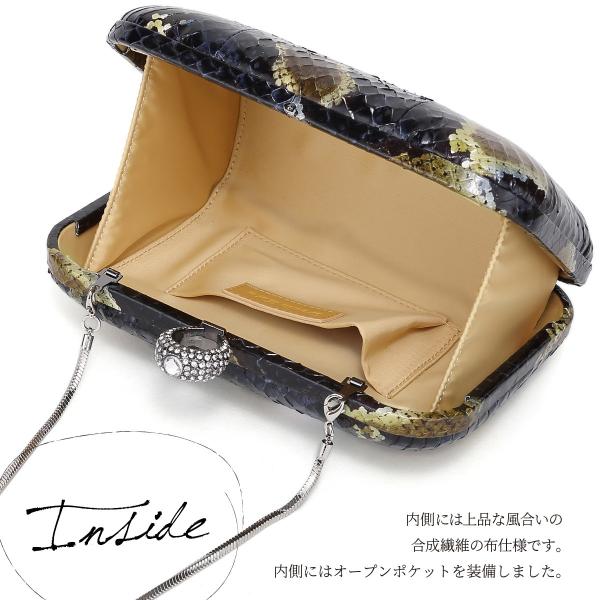 パーティーバッグ パイソン 結婚式 がま口 バッグ ショルダー サブバッグ クラッチバッグ ギフト 蛇革 クリスマス パイソン柄 着後レビューで 送料無料 パイソン革 ヘビ革 蛇本革