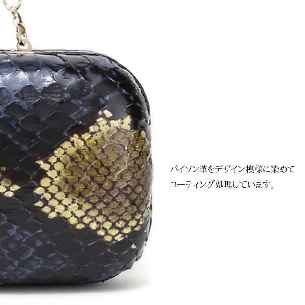 パーティーバッグ パイソン 結婚式 がま口 バッグ ショルダー サブバッグ クラッチバッグ 蛇革 ヘビ革 パイソン柄 ギフト パイソン革 日本 蛇本革 クリスマス