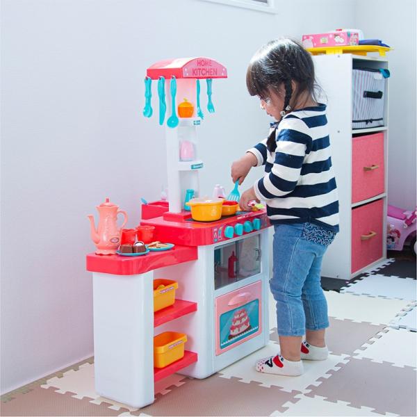 送料無料 ままごと キッチン ままごとセット おもちゃ プラスチック おままごとセット 食材 なべ コンロ 最新 フライパン 食器 調理器具 野菜