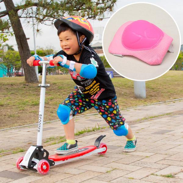 [Release date: September 28, 2022]プロテクター バックルタイプ キッズ 子供 ジュニア 6点 セット 肘 膝 手首 プロテクターセット サポーター ピンク バックル式 バックル 自転車 キックボード スケー...