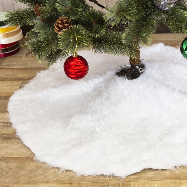 ツリースカート ファー クリスマスツリー 足元スカート 90cm ふわふわ 流行 もふもふ ラグ インテリア カーペット 敷物 サンタ 足元カバー