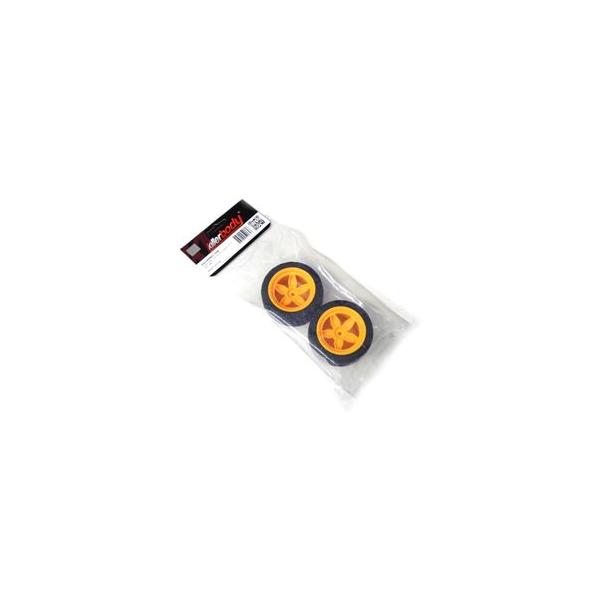 Lancia Stratos用リアラリータイヤ&イエローホイールセット 2本入り KB01-097 RCパーツ