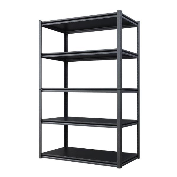 ゴリララック 5段収納スチールラック Gorilla Rack 5 Tier Storage 頑丈なスチールフレーム 粉体塗装のブラック仕上げ パ