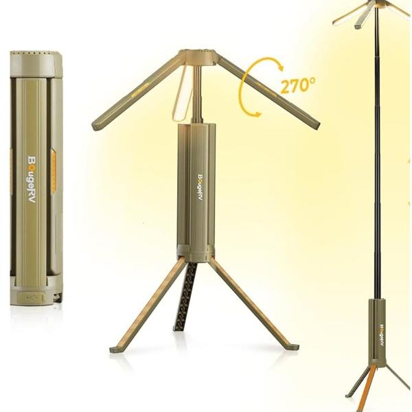 BougeRV 伸縮式折畳みLEDライト Telescopic folding LED light 3段階 高輝度 最大1000LMx3 大容量バ