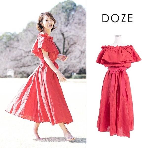 送料無料 Doze オフショルダーワンピース ブライトレッド 日本製 朱赤のリネンを使用 レディース きれいめ ナチュラル シンプル Doze Ssonepi Brightred Only Life Yahoo ショッピング店 通販 Yahoo ショッピング