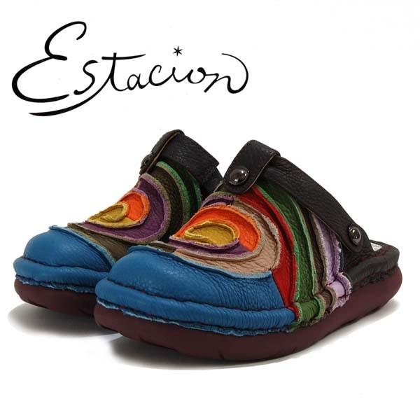 Estacion（エスタシオン） 革 グルグルモチーフ サボサンダル : GHILLI