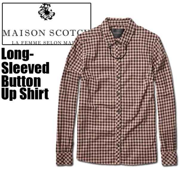 MAISON SCOTCH�i���C�\�� �X�R�b�`�j Long-Sleeved Button Up Shirt  (�����O�X���[�u �{�^���A�b�v�V���c)�M���K���`�F�b�N�����V���c