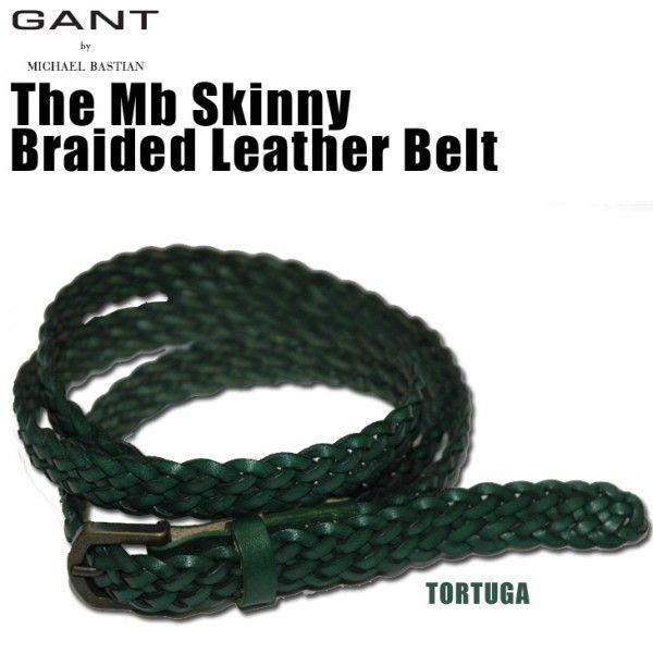GANT by Michael Bastian (ガントバイ マイケル バスティオン) The Mb Skinny Braided Leather Belt (スキニーブライド レザーベルト) レザーメッシュベルト