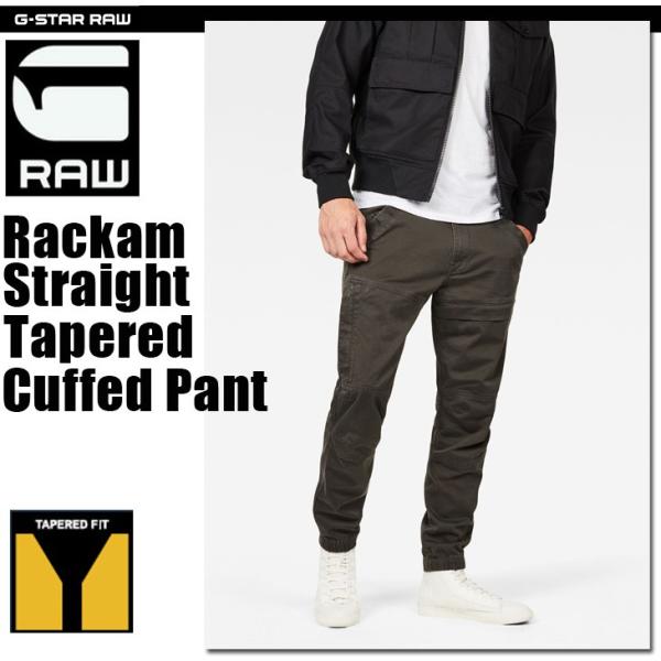 G-STAR RAW (�W�[�X�^�[���D) Rackam Straight Tapered Cuffed Pant (Rackam�X�g���[�g�e�[�p�[�h�J�t�X�p���c) ��R�R�p�� �J�[�S