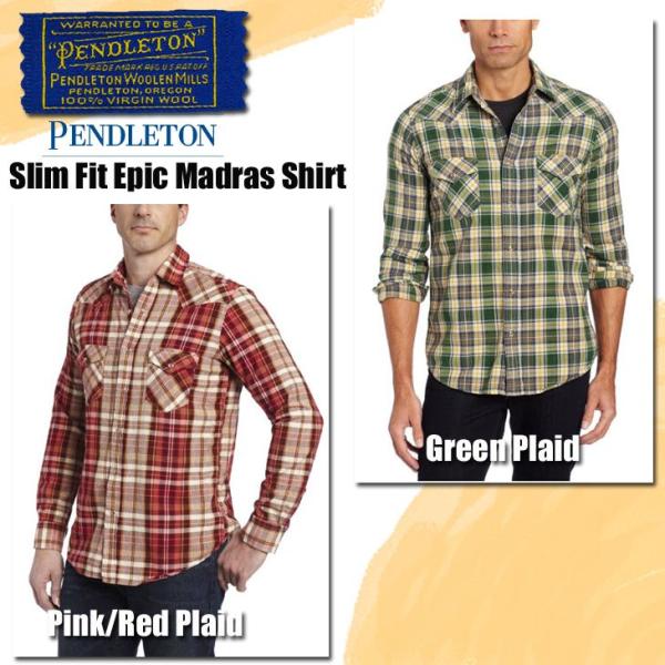 Pendleton (�y���h���g��) Men's Slim Fit Epic Madras Shirt �X�����t�B�b�g�G�s�b�N�}�h���X�V���c)�E�G�X�^���V���c