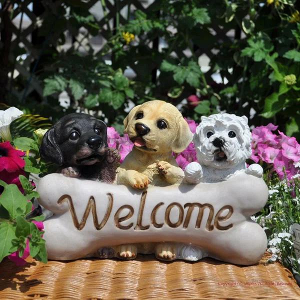 【送料無料】 ウエルカム【ガーデニング雑貨】犬置物 ドッグ【DOGボーンウエルカム】  庭 玄関 ガーデニング ガーデン 雑貨 オーナメント おしゃれ 置物