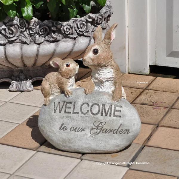 うさぎウエルカムストーン】ガーデニング雑貨 ラビット