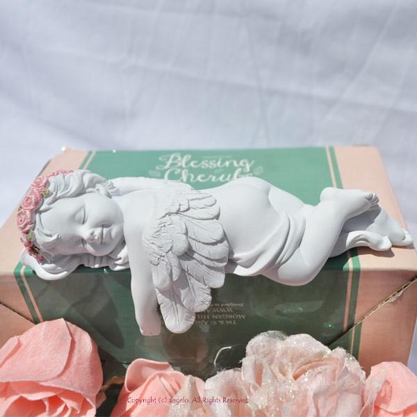 エンジェルスターangel Starかわいらしいうたたねエンジェルペア天使置物 バラ雑貨 姫 妖精 大人気 薔薇