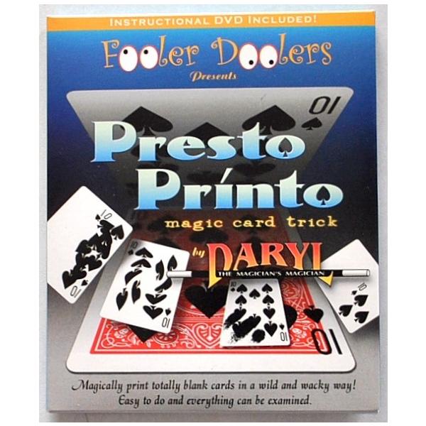 手品 マジック プレストプリント ダロー Presto カード 英語解説書 翻訳説明書付 Dvd Printo マート
