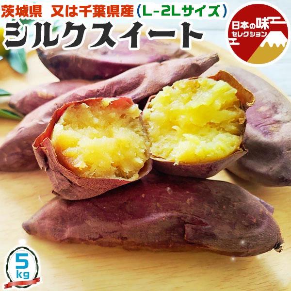 ■商品名：　シルクスイート 茨城県産 さつまいも 5kg  L-2Lサイズ 10-20本入 中-大サイズ   甘い さつま芋 生芋 箱買い 野菜 焼き芋にもOK 送料無料■お届けの目安：　3日〜7営業日の順次出荷予定です。(水・日・祝は出荷...