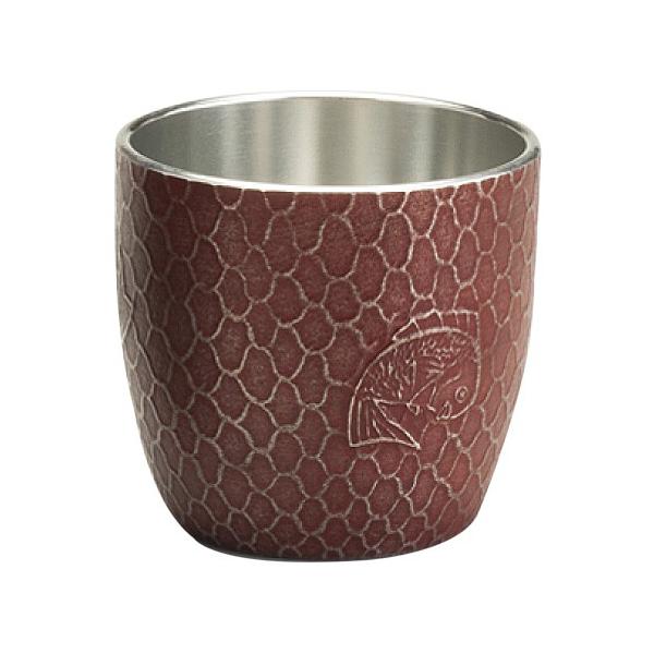 伝統工芸 大阪錫器 ぐい呑み 鯛網 ( 朱 ) ピューター 酒 日本製 工芸品