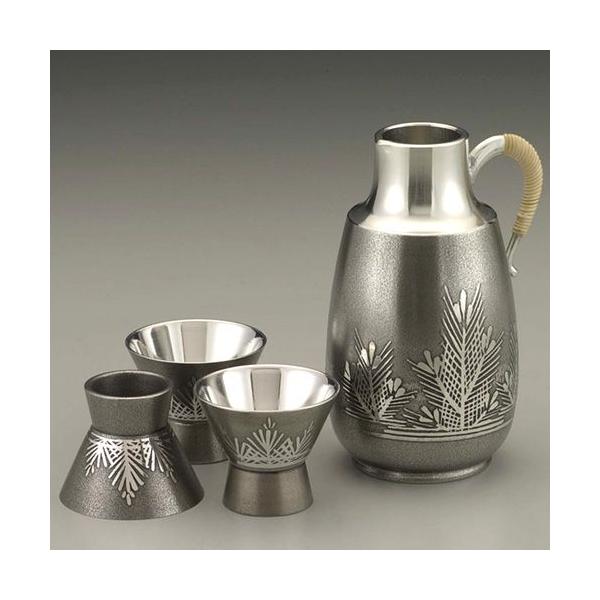 伝統工芸 / 大阪錫器 ) 小酒器 羽衣 足付 ピューター 酒 日本製 工芸品