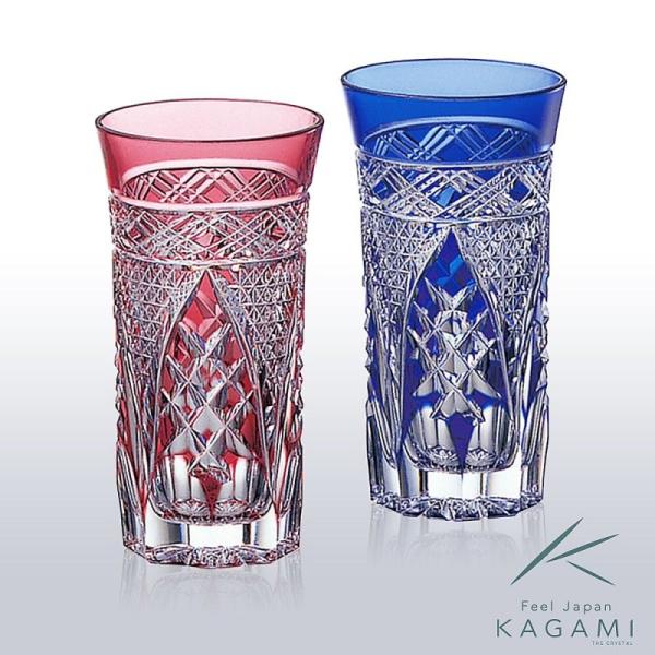 カガミクリスタル ) 江戸切子 ひとくちビールグラス 2624 / 伝統工芸士 
