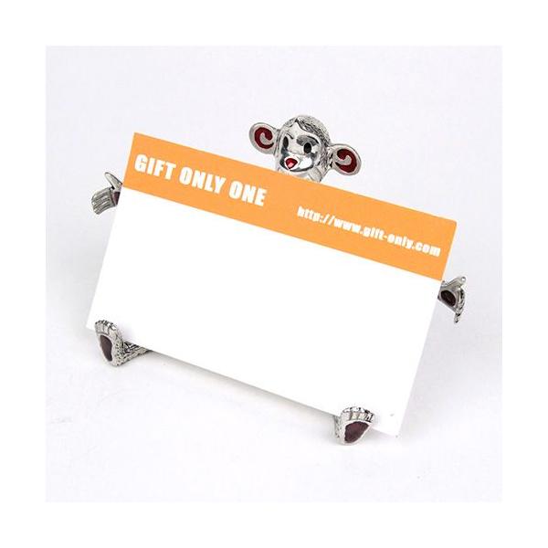 ( Loyfar ロイファー / ハンドクラフト / ピューター ) カードホルダー / モンキー プレゼント 誕生日 贈り物 記念品 文房具 雑貨