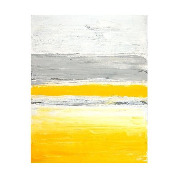 ( �A�[�g�p�l�� ) Art Panel T30 Gallery Grey and Yellow Abstract Art Painting