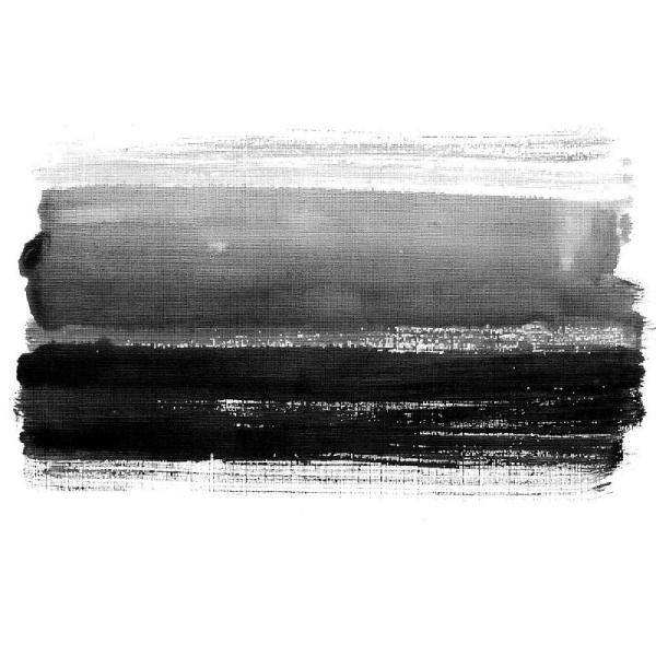 ( �A�[�g�p�l�� ) Black striped watercolor hand drawn background Absract Art Painting