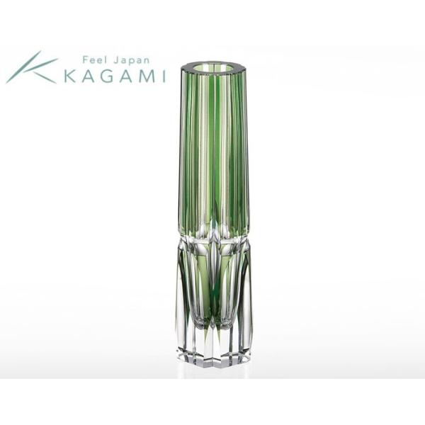 江戸切子　一輪挿し　竹の膳　カガミクリスタル KAGAMI 江戸切子（カガミクリスタル）一輪挿 花瓶 花器＜竹の膳＞F528