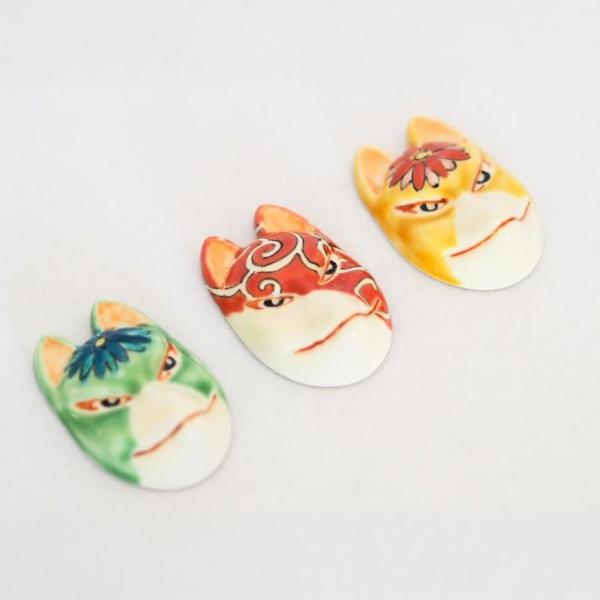 ❤️九谷結窯 九谷焼 ガッチャン 狐面 キツネ面 きつね面 ♡ ❤️九谷結窯 九谷焼 ガッチャン 狐面 キツネ面 きつね面 ♡