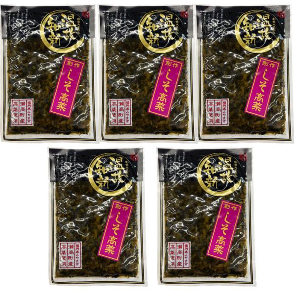 【５袋まとめてお届け】九州　瀬高産 温故知新　創作しそ高菜 （１袋110g）【メール便　送料込み価格】