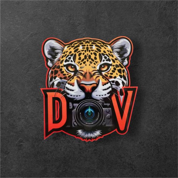 DVカメラ虎 タイガー 撮影 録画中  デジタルビデオカメラ Sサイズ かっこいい カーステッカー 車用屋外防水・反射・UVカット耐候仕様