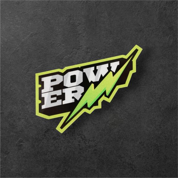 POWER グリーン パワー ガソリン EV ハイブリッド 雷 かみなり カーステッカー 車用屋外防水・反射・UVカット耐候仕様