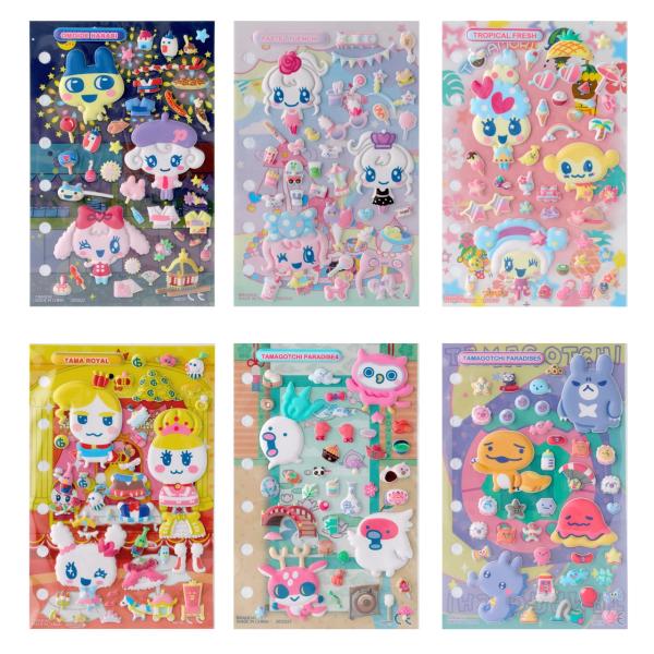 たまもりしーるリフィル3 全6種セット おもいで花火/パステル遊園地/トロピカルフレッシュ/たまロイヤル/Paradise4/Paradise5 たまごっち