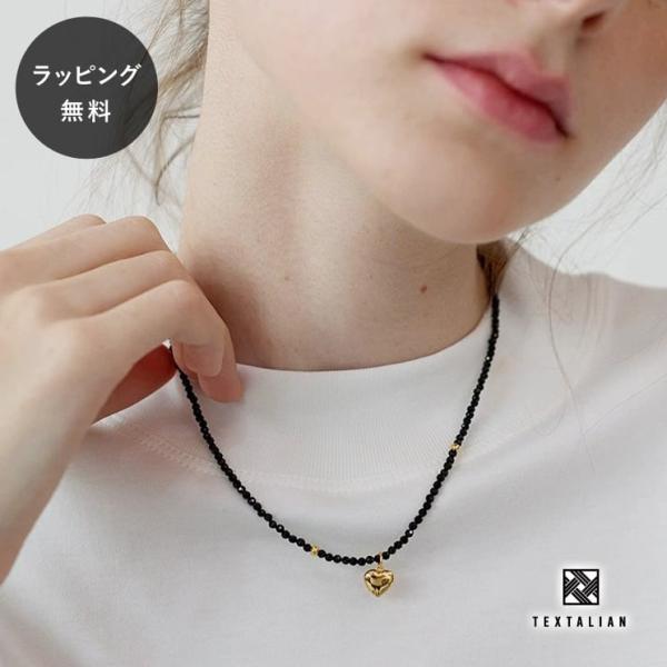 天然石 ネックレス アデル ブラック ブランド ビーズ TEXTALIAN テキスタリアン