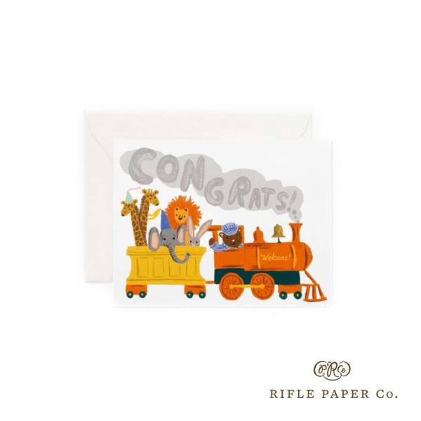 ライフルペーパー カード ベビートレイン Rifle Paper Co. イラスト メッセージカード 出産祝い