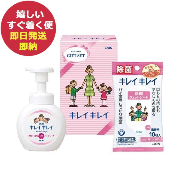【商品内容】●キレイキレイ薬用泡ハンドソープ 本体250ml × 1本・キレイキレイ除菌ウェットシートノンアルコールタイプ 10枚　× １個●原産国：日本●化粧箱入●JAN 4903301308508 # 手洗い 清潔 キレイキレイ ギフト...
