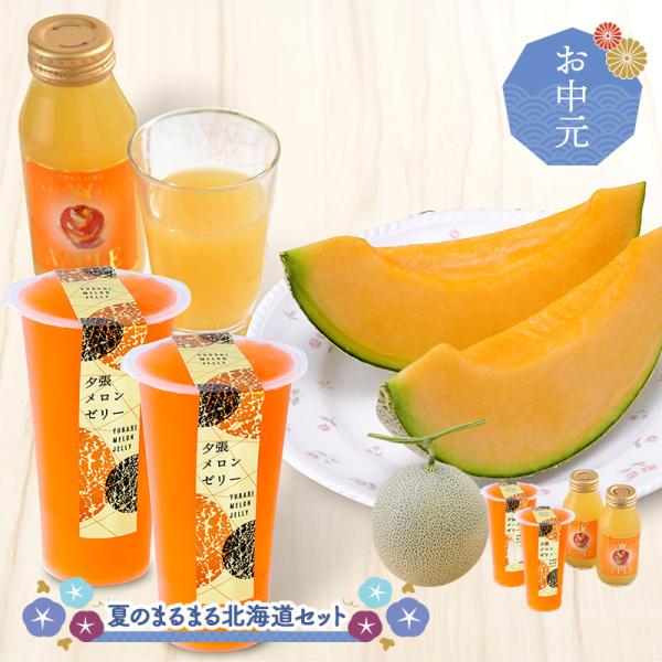 お歳暮 ギフト 果物 スイーツ 夏のまるまる北海道セット 赤肉 夕張メロン ゼリー 洋菓子 フルーツ りんごジュース Sn0000 0212 送料無料 ギフト百花 通販 Paypayモール