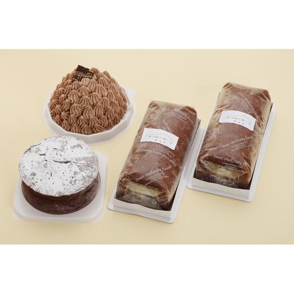 札幌欧風洋菓子エル ドール ショコラセット100 ムースショコラ ショコラクラシック 各4号 チョコロール2本