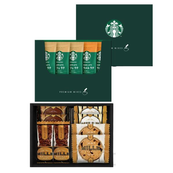 コンパクトでそのまま渡せて、ちょっとしたお祝いや、ご挨拶ギフトにぴったり。お湯を注ぐだけで、スターバックスの味わいをいつでもどこでも楽しむことができます。スターバックスの味わいをご自宅で簡単に楽しめるプレミアムミックスが入ったギフトとお菓子...