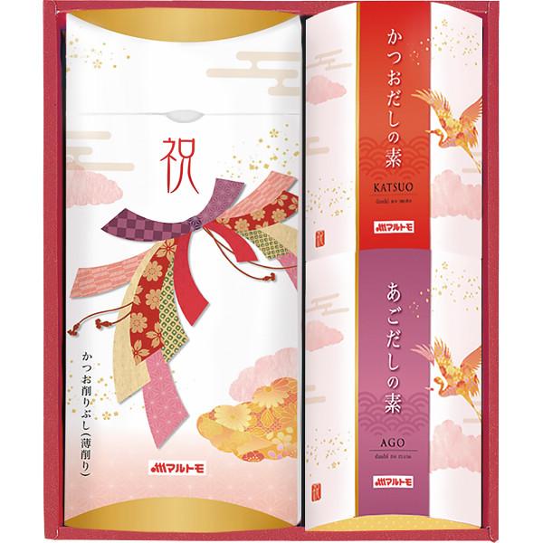 ●マルトモ 祝かつおぶし詰合せ 祝-15KR●かつお節を花状に薄く削った、見た目も美しいかつお節パックと、かつおとあごのこだわりだしの素を詰め合わせました。●かつお花つや削りパック(2g×14)×1、かつおだしの素(4g×12)×1、あごだ...