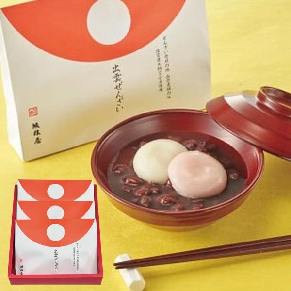 ●坂根屋 紅白餅入り出雲ぜんざい(3個)●縁結びで有名な出雲大社はぜんざいの発祥地でもあります。創業150年の坂根屋が作るぜんざいは出雲産大納言小豆を使ったレトルトパックのぜんざいと、奥出雲のもち米を使った紅白餅のパックの詰め合わせ。開封し...